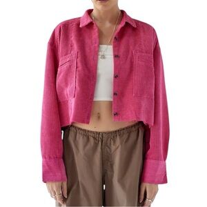 BDG Corduroy Cropped Button Up